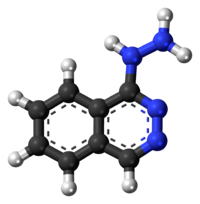 Ball-and-stick model of the hydralazine molecule