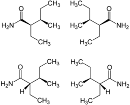 Skeletal formula of valnoctamide