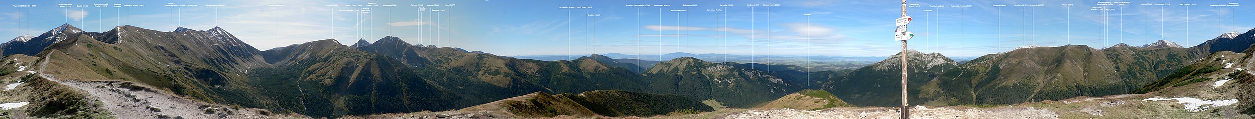 Panorama 360° z Trzydniowiańskiego Wierchu