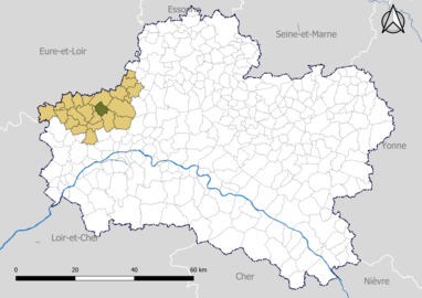 Huêtre dans la communauté de communes de la Beauce loirétaine en 2020.