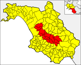 Comunità montana Calore Salernitano – Mappa