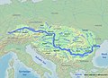 Map indicating the Danube