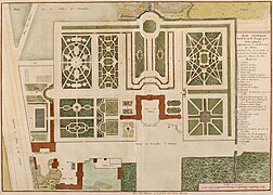 Plan du château et jardin de Clagny vers 1740.