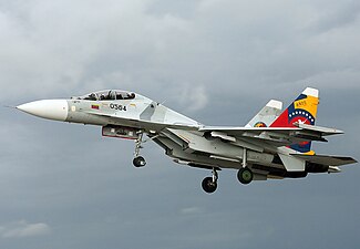 Avi�n de caza Sukhoi Su-30 de la Fuerza A�rea Venezolana.