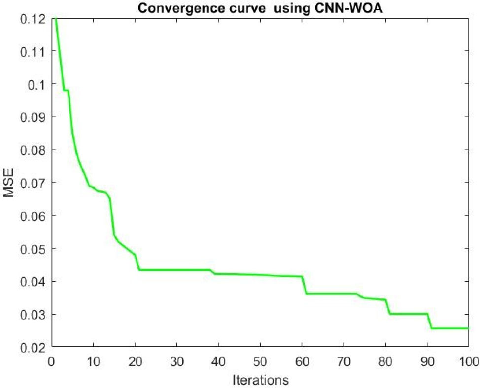 Figure 8 Convergence curve of CNN-WOA