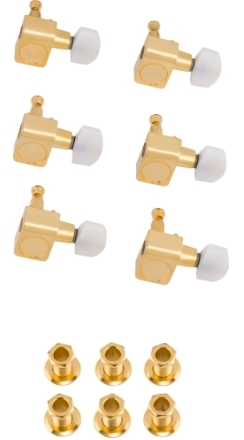 Deluxe Cast/Sealed Guitar Tuning Machines with Pearl Buttons Set - 