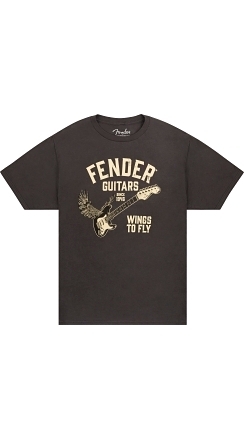 Fender® Wings To Fly T-Shirt, Vintage Black - Black