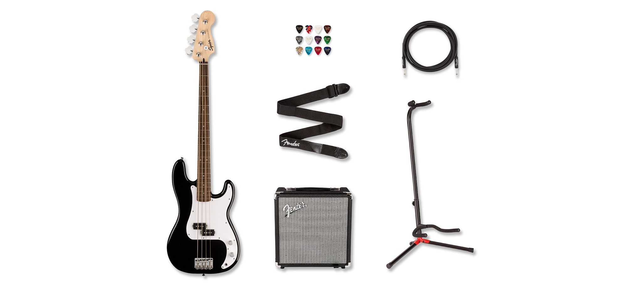 Squier Sonic Precision Bass Bundle, Black-image