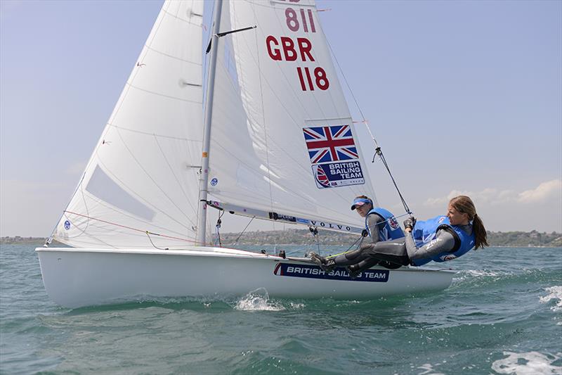 Hannah Mills and Saskia Clark sailing - photo � Rick Tomlinson / British Sailing Team