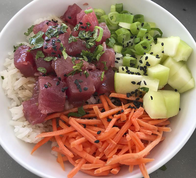 The poke bowl is quite the thing in Hawaii - and on board Sail LUNA - photo � Sail LUNA